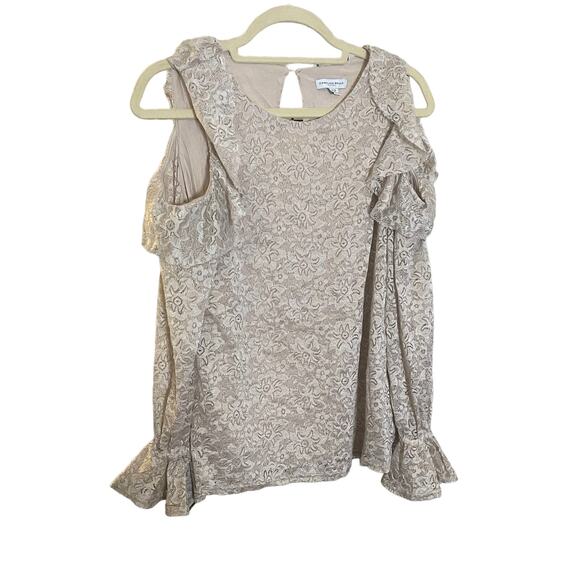 Carolina Belle Montreal Lace Cold Shoulder Top Sz M - Picture 1 of 4